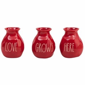 Rae Dunn LOVE GROWS HERE Bud Vase Set